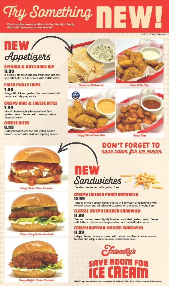 Friendly's Continues the Chicken Sandwich Craze with New Menu Offerings