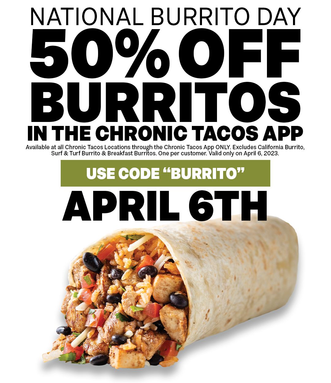 Chronic Tacos Celebrates National Burrito Day With 50% Off Burrito Deal & an Epic Giveaway