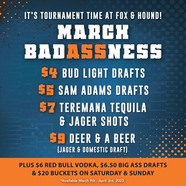 Fox & Hound Bar + Grill Introduces New Drink Promotions To Celebrate March BadASSness