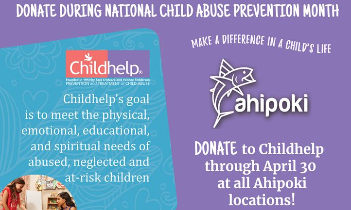 Ahipoki Partners for Second Year to Raise Funds for Childhelp During National Child Abuse Prevention Month - Vimarsana News
