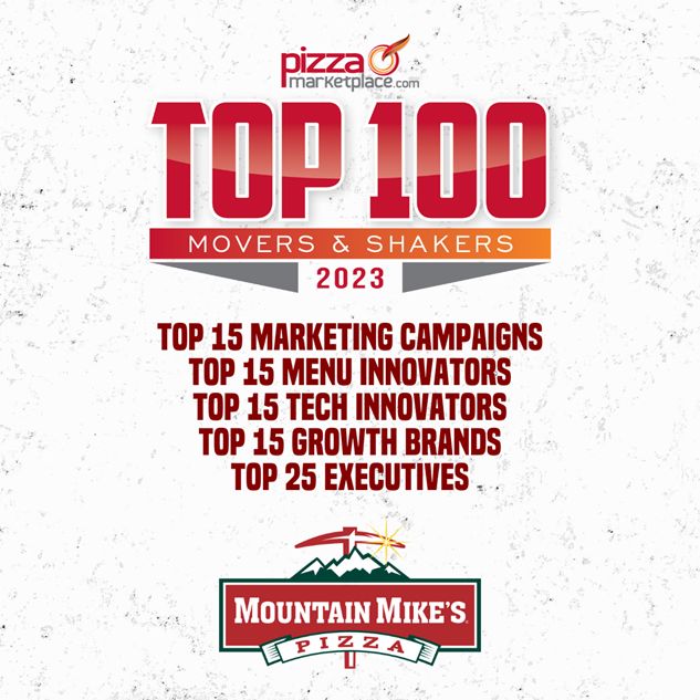 Mountain Mike's Recognized Across Five Prestigious Categories in Pizza Marketplace's Inaugural Top 100 Pizza Movers and Shakers List Mountain Mike's Recognized Across Five Prestigious Categories in Pizza Marketplace's Inaugural Top 100 Pizza Movers and Shakers List
