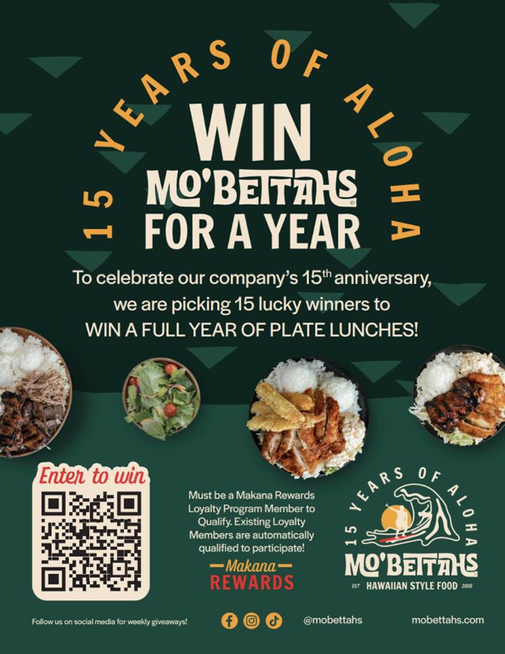 Mo' Bettahs Celebrating 15 Years of Aloha with Giveaways Galore Mo' Bettahs Celebrating 15 Years of Aloha with Giveaways Galore