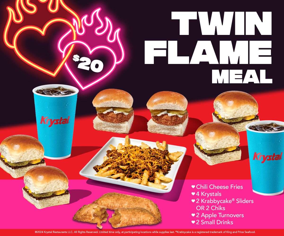 Krystal Spices up Valentine's Day With Twin Flame Meal Deal Krystal Spices up Valentine's Day With Twin Flame Meal Deal