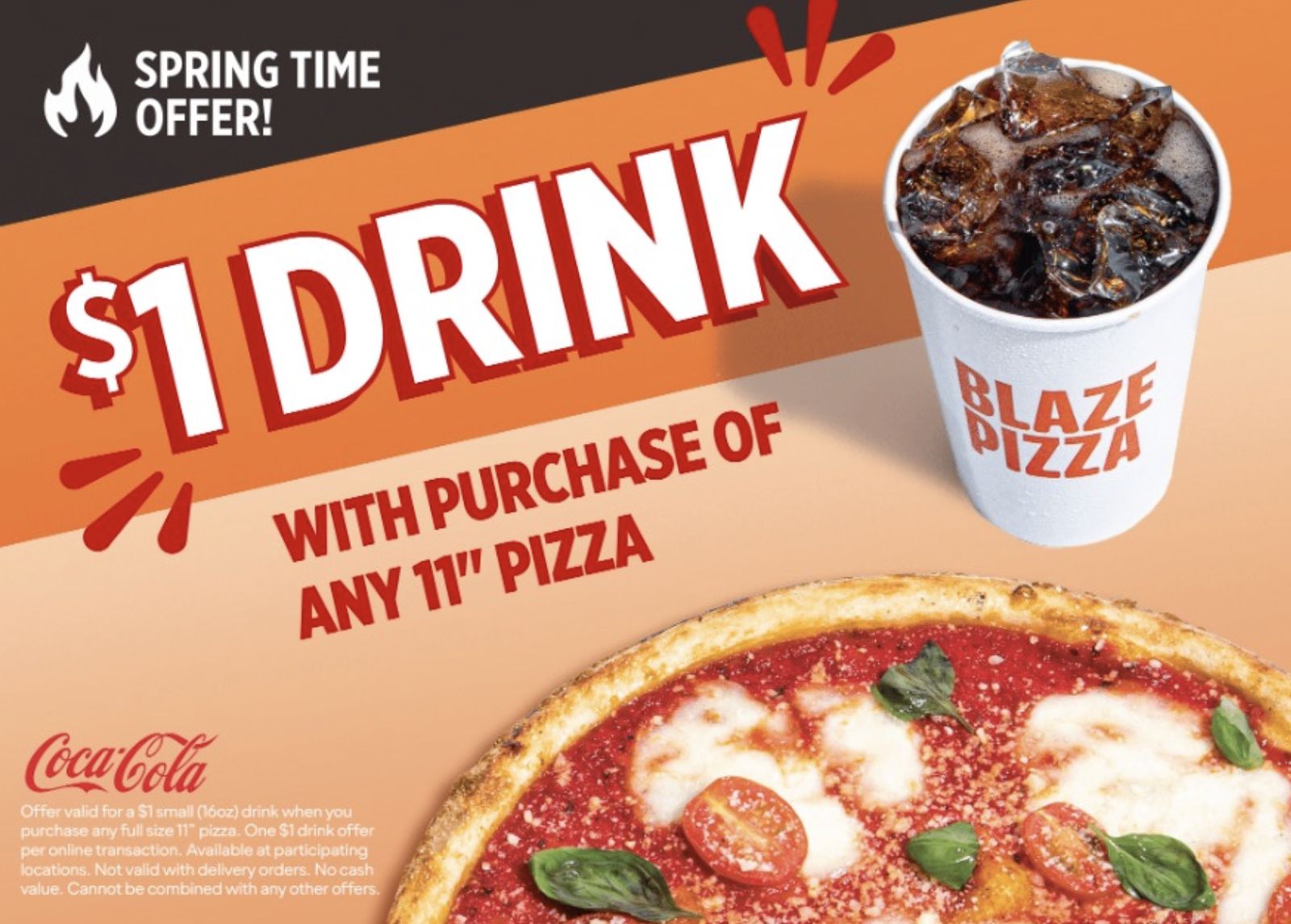 Blaze Pizza Springs Into April with $1 Drink Offer Blaze Pizza Springs Into April with $1 Drink Offer