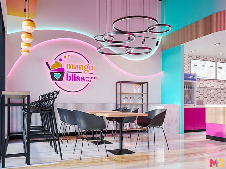 Mango Bliss Dessert Bar Wows With LED Lights and Vibrant Colors Mango Bliss Dessert Bar Wows With LED Lights and Vibrant Colors