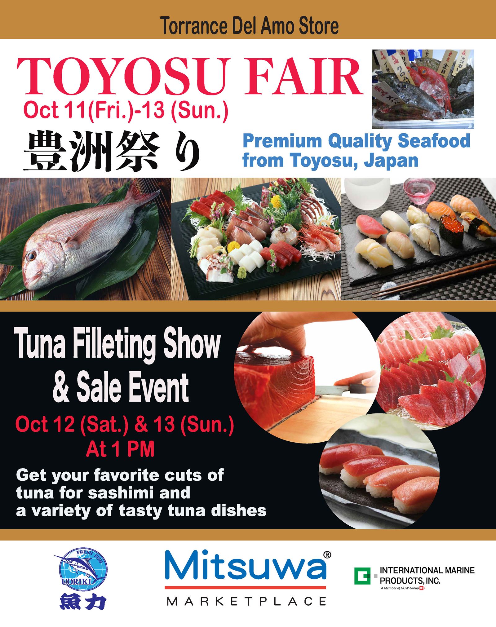 Mitsuwa Marketplace Presents Toyosu Market Fair at Torrance Del Amo Location - Fresh Fish Direct from Japan Mitsuwa Marketplace Presents Toyosu Market Fair at Torrance Del Amo Location - Fresh Fish Direct from Japan