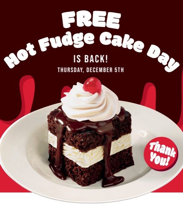 Shoney's Continues its Tradition of Treating America's Sweet Tooth to its World Famous Can't Miss Hot Fudge Cake; and It's FREE for All, No Purchase Required
