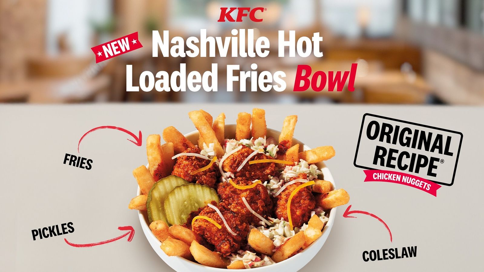 KFC's NEW Nashville Hot Loaded Fries Bowl $5 Bowls with Five Choices: KFC Debuts Hot New Lineup of Flavorful Bowls, Including Anticipated Return of Nashville Hot Sauce
