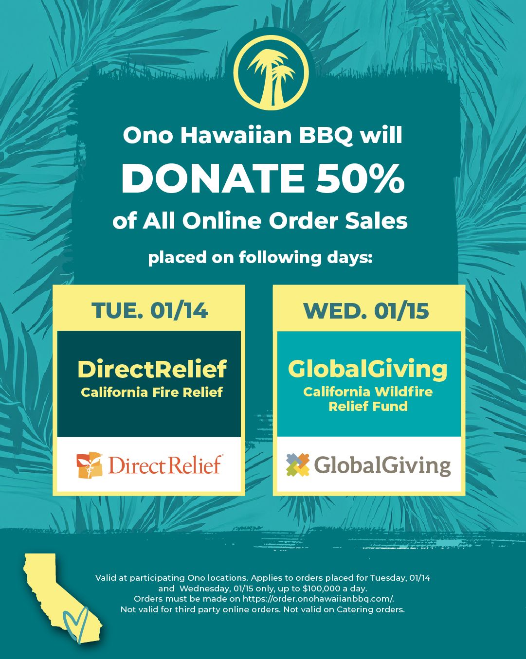 Ono Hawaiian BBQ Supports First Responders and Wildfire Relief Efforts Ono Hawaiian BBQ Supports First Responders and Wildfire Relief Efforts