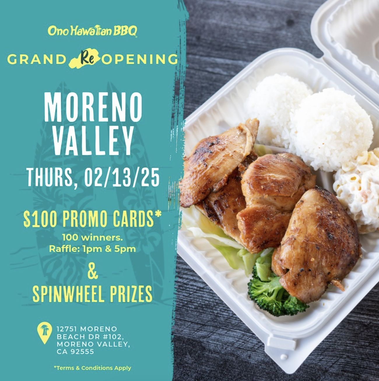 Ono Hawaiian BBQ Celebrates Grand Re-Opening of Moreno Valley Location ...