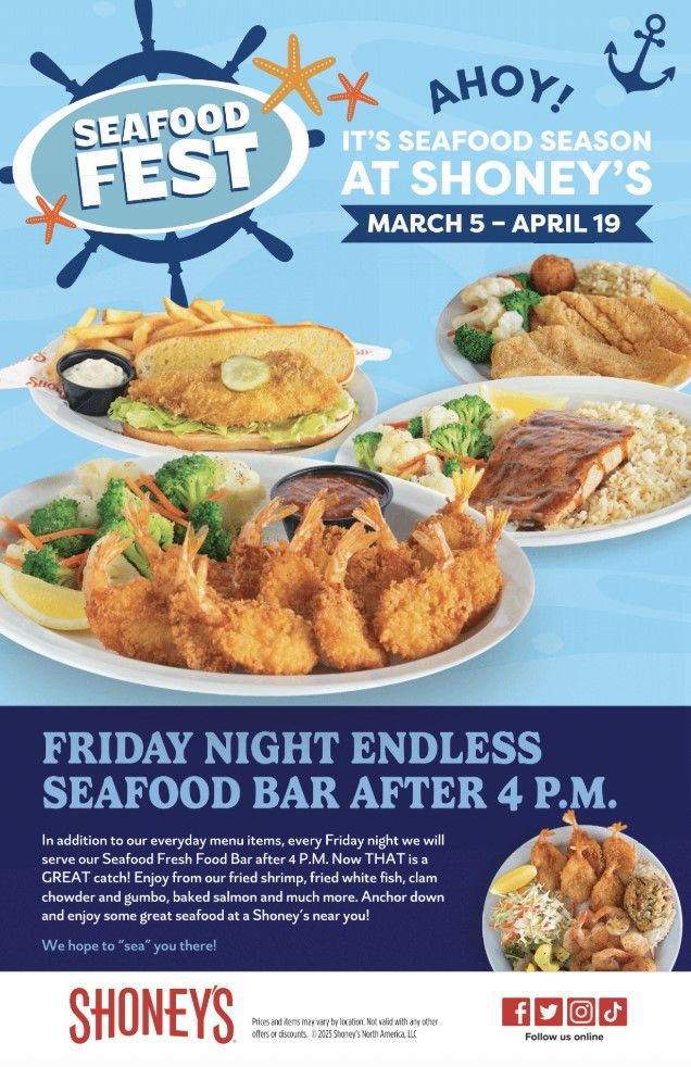 You're Gonna Need a Bigger Plate for Shoney's Annual Seafood Fest