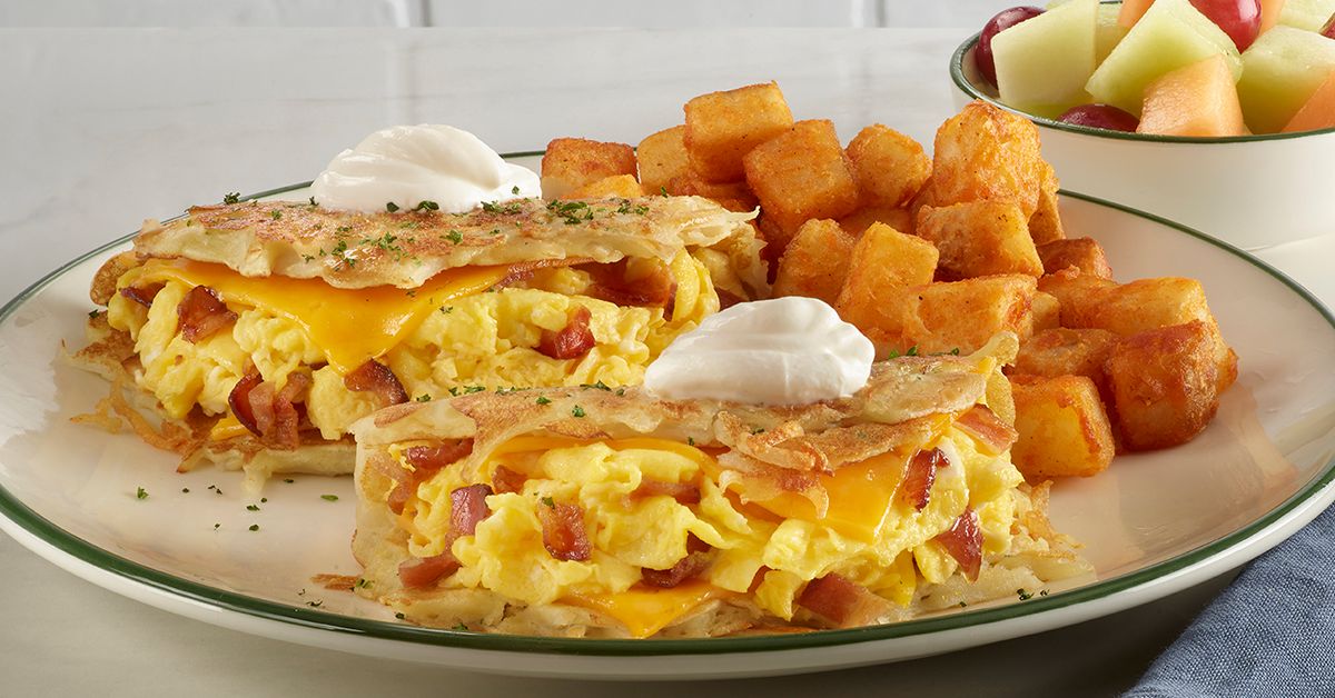 Perkins American Food Co. Bacon & Cheddar Pancake Flip Platter Flip for New Pancake Flip Platters at Perkins American Food Co.