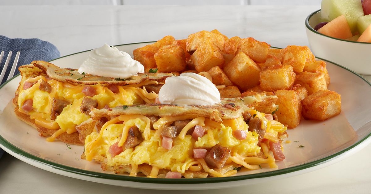 Perkins American Food Co. Ham & Sausage Pancake Flip Platter Flip for New Pancake Flip Platters at Perkins American Food Co.