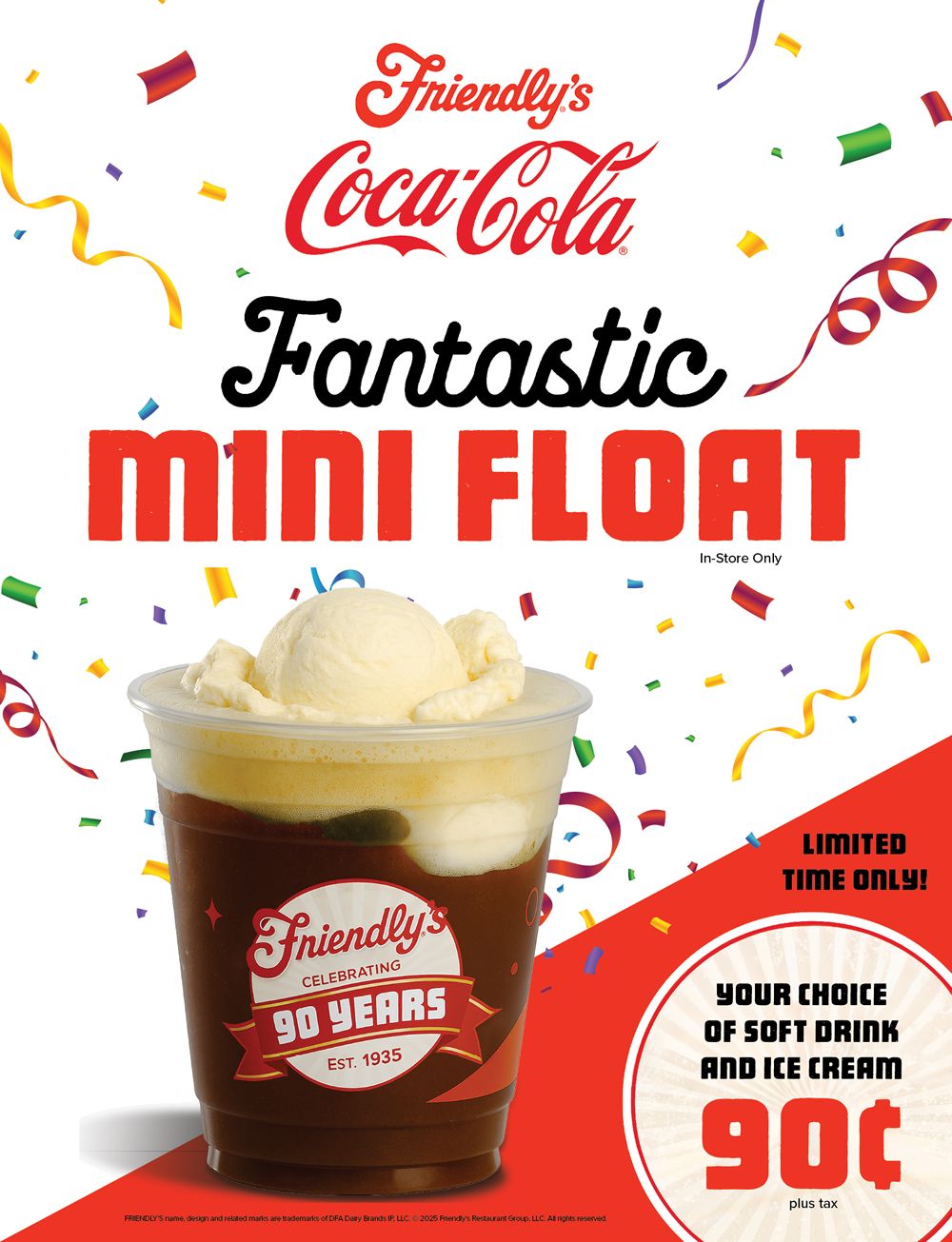 Friendly's Serves Up 90 Cent Coca-Cola Mini Floats to Celebrate 90 Years This September Friendly's Serves Up 90 Cent Coca-Cola Mini Floats to Celebrate 90 Years This September