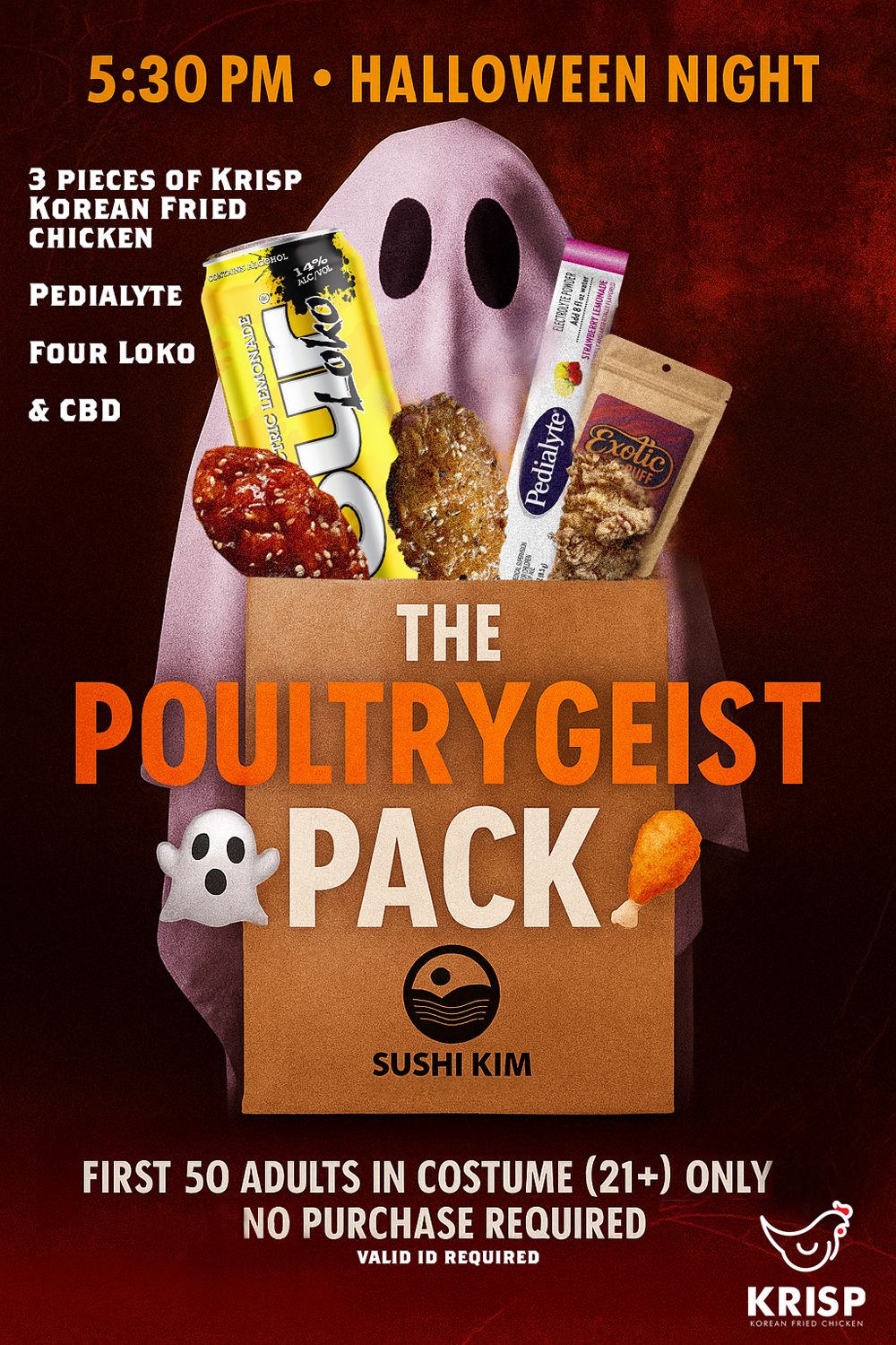 Sushi Kim Launches 'Poultrygeist Pack,' Pittsburgh's First Adult Trick-or-Treat Bag for Halloween Sushi Kim Launches 'Poultrygeist Pack,' Pittsburgh's First Adult Trick-or-Treat Bag for Halloween