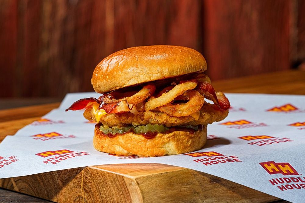 Huddle House Smokey BBQ Bacon Fried Chicken Sandwich Huddle House Is Smokin' Hot with NEW Smokey BBQ Bacon Lineup