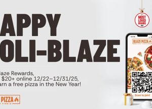 Blaze Pizza Celebrates Yelp’s Most Loved Brand Award With Free Pizza Offer To Thank Guests This Holiday Season and Beyond