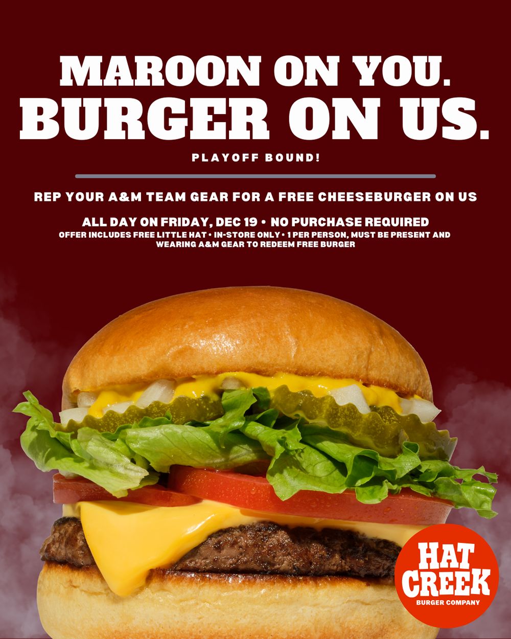 Hat Creek Burger Company Honors Aggie Spirit With Game Day Giveaway Hat Creek Burger Company Honors Aggie Spirit With Game Day Giveaway