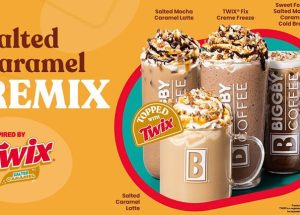 BIGGBY COFFEE Teams Up With TWIX for Limited-Time Salted Caramel Drinks