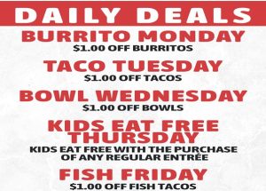 Chronic Tacos Redondo Beach Launches Daily Deals Lineup Featuring Burrito Monday, Taco Tuesday, and Kids Eat Free Thursday