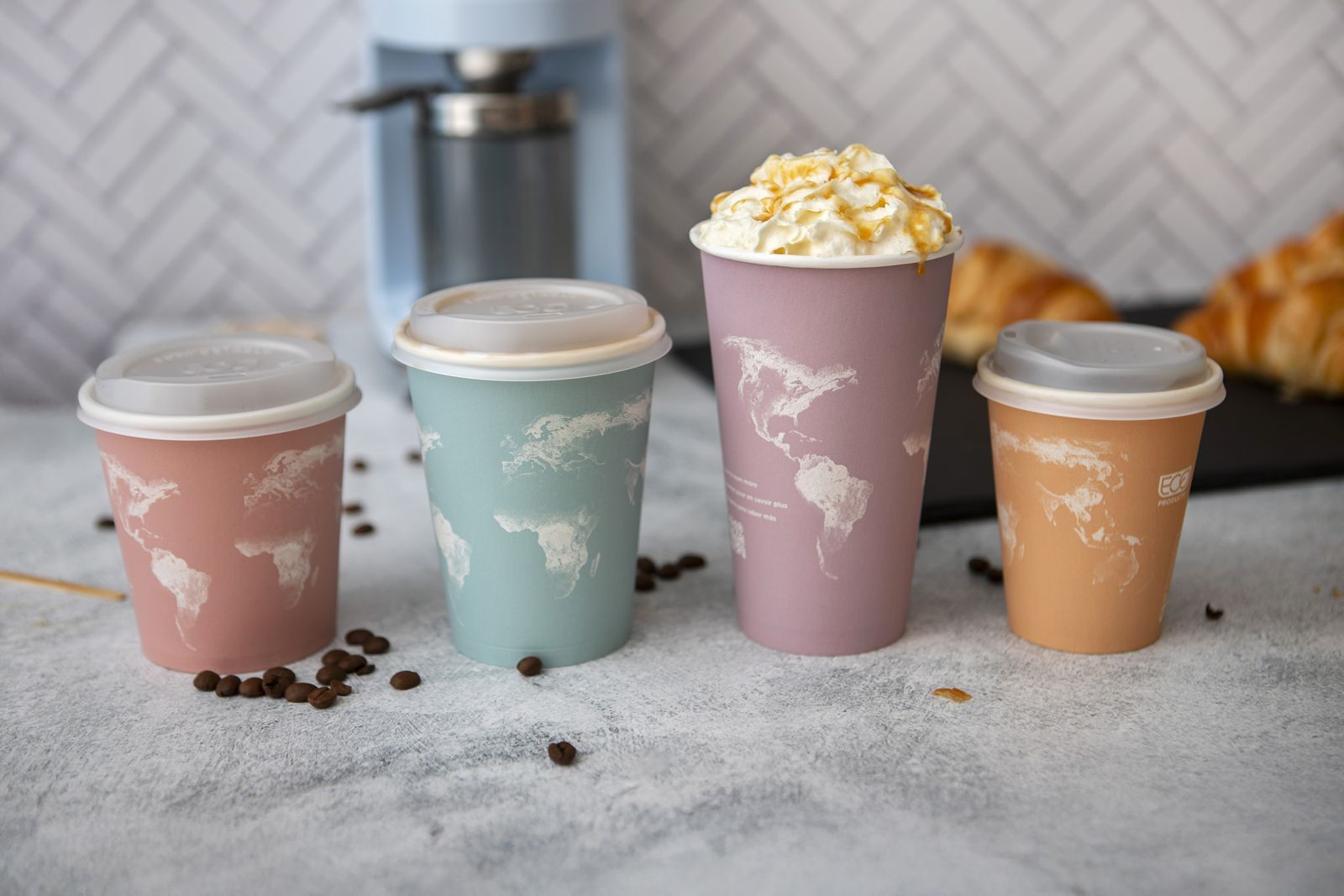 Eco-Products Unveils New Lineup of Compostable, Recyclable and Reusable Cups Eco-Products World Art Hot Cups and Soup Cups
