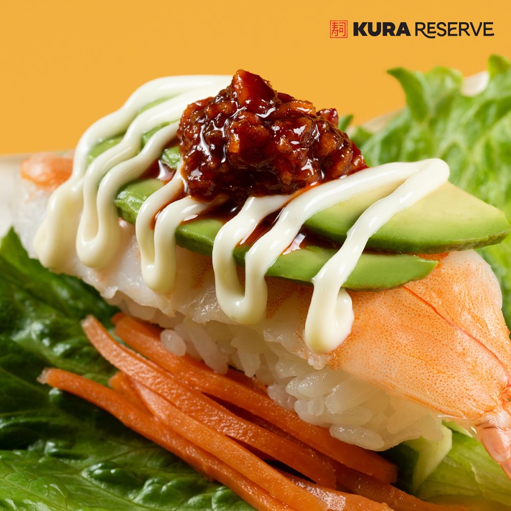 Kura Sushi USA Shrimp Wrap with Spicy Crunchy Garlic It's A Cool Summer: Kura Sushi USA Celebrates the Sunny Season with Ice Cream Floats, Debut of a New Kura Reserve Lineup with Hirame, and International Sushi Day Specials
