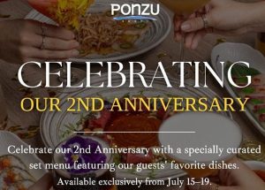 Ponzu Sushi Palm Springs Celebrates 2nd Year Anniversary