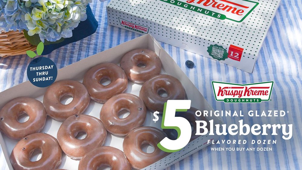 Krispy Kreme Returns Original Glazed Blueberry Flavored Doughnut for a Final Summer Sendoff Krispy Kreme Returns Original Glazed Blueberry Flavored Doughnut for a Final Summer Sendoff
